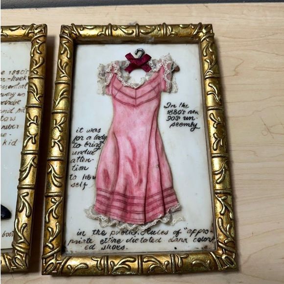 Vintage Victorian Framed Relief Porcelain Bisque Plaque Wall Decor Set (2) - Picture 6 of 11